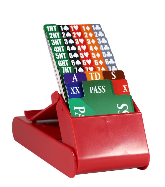 Lion Club Bidding Device with Cards (Set of 4, Red)
